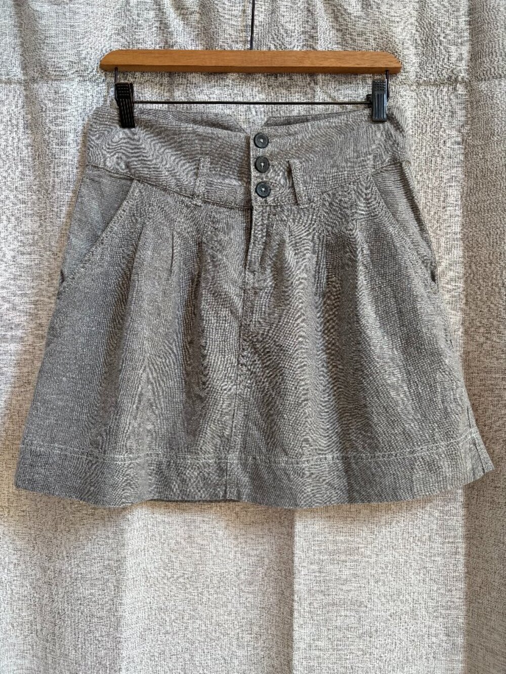 Royal Robbins Hemp Cotton Button Front Skirt Beige Size 4